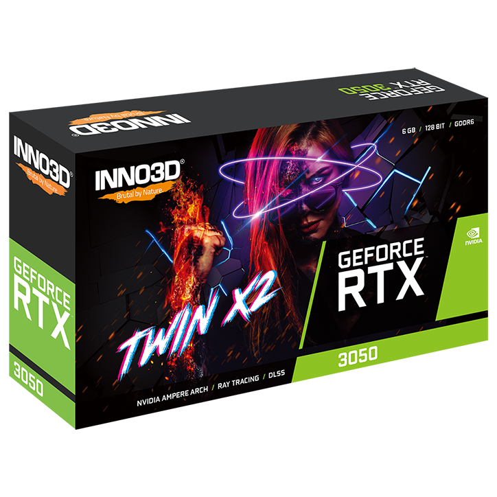 Carte Graphique Nvidia Inno3D GeForce RTX 3050 Twin X2 6Go